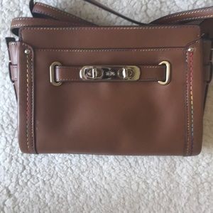 Brown Coach Bag (rainbow stitching)